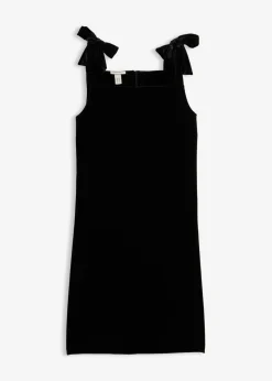 bonprix bonprix Vestido mini de terciopelo suave Negro New