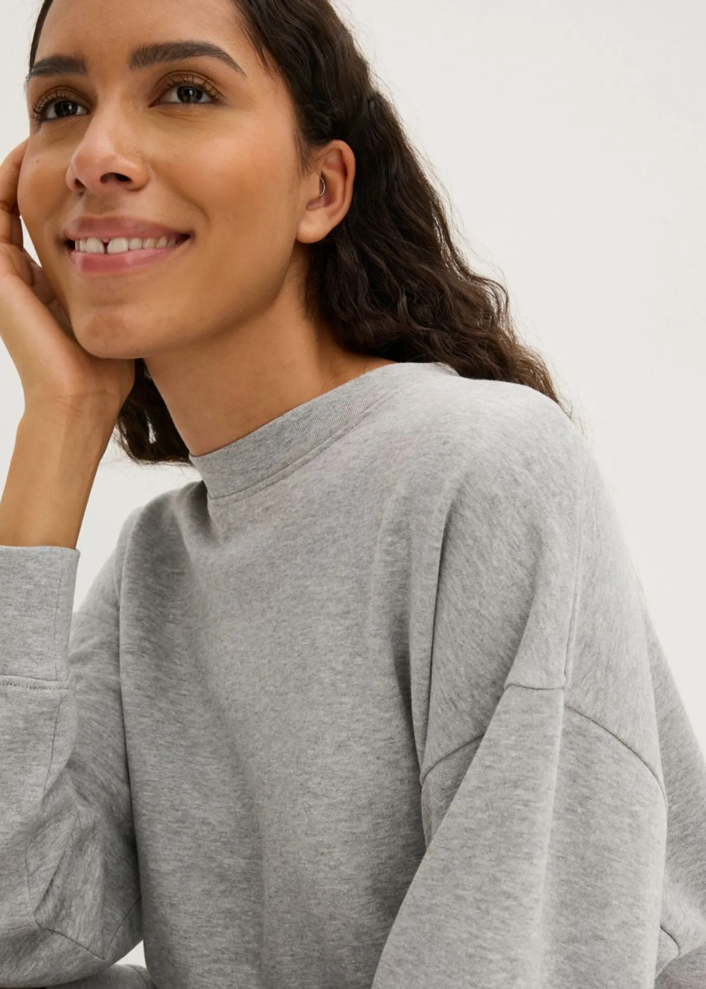 bonprix bonprix Vestido oversize tipo sudadera Gris claro jaspeado Best