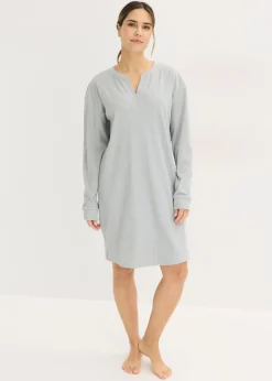bonprix bonprix Vestido para casa de punto elástico suave Gris jaspeado