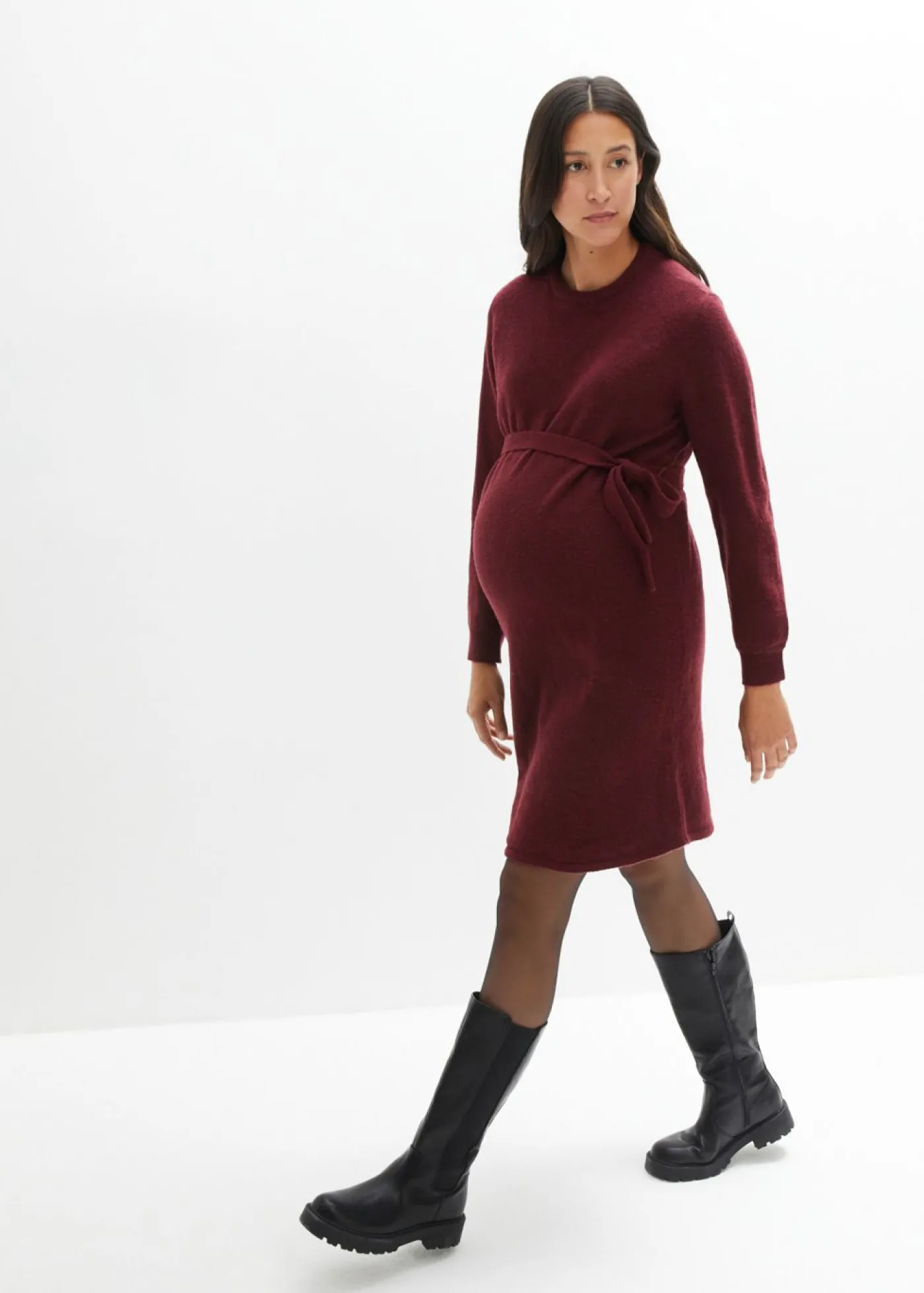 bonprix bonprix Vestido premamá de punto Rojo avellana jaspeado Best