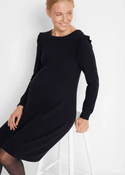 bonprix bonprix Vestido premamá ligero de punto Negro Sale