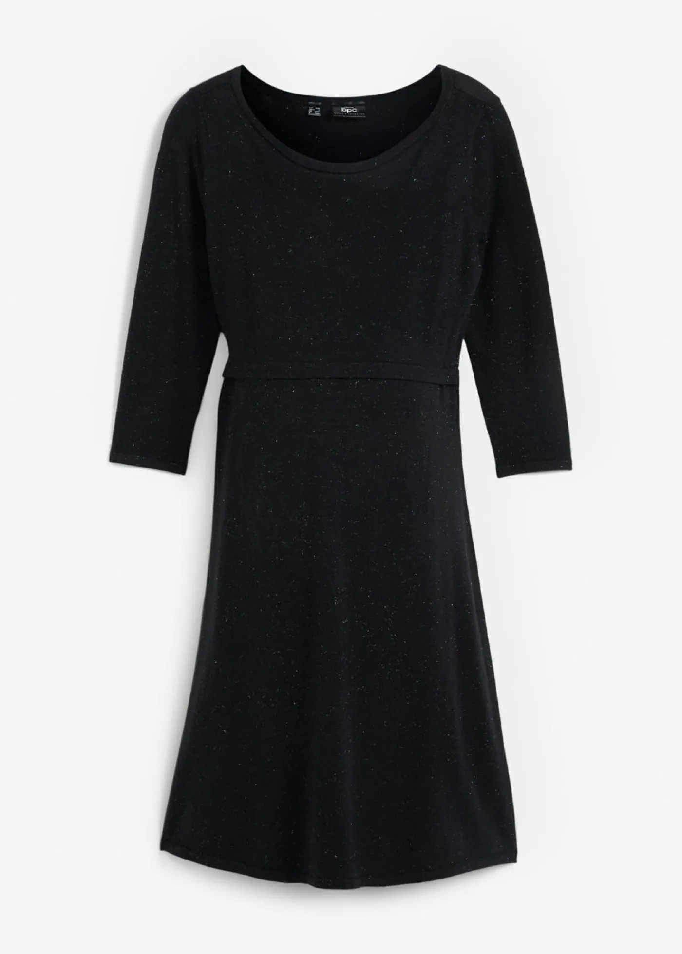 bonprix bonprix Vestido premamá y de lactancia 2 en 1 con hilo brillante Negro Hot