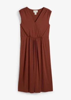 bonprix bonprix Vestido premamá/de lactancia 2 en 1 de mezcla suave de modal Marrón caoba Outlet