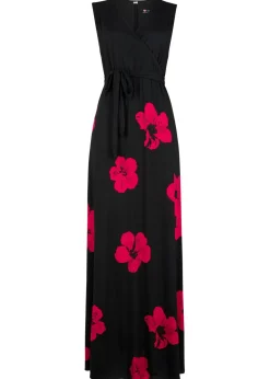 bonprix bonprix Vestido premamá/de lactancia 2 en 1 de punto de viscosa Negro-Magenta Hot