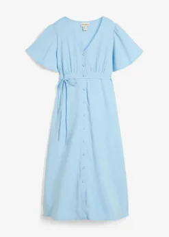 bonprix bonprix Vestido premamá/de lactancia con botones Azul claro Outlet