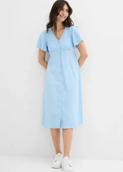 bonprix bonprix Vestido premamá/de lactancia con botones Azul claro Outlet