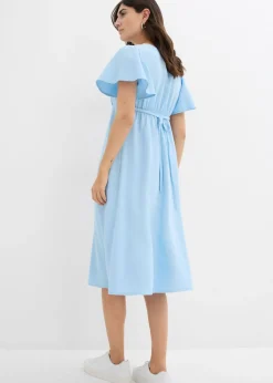 bonprix bonprix Vestido premamá/de lactancia con botones Azul claro Outlet
