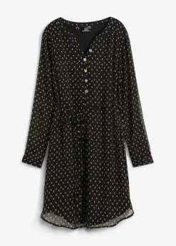 bonprix bonprix Vestido premamá/de lactancia 2 en 1 de gasa Negro-dorado de lunares Online
