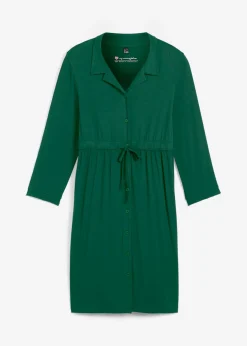 bonprix bonprix Vestido premamá/de lactancia con cuello Verde oscuro