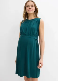 bonprix bonprix Vestido premamá/de lactancia de viscosa Verde petróleo Discount