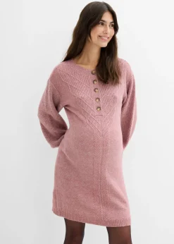 bonprix bonprix Vestido premamá/de lactancia de punto Rosa oscuro