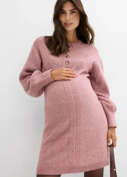 bonprix bonprix Vestido premamá/de lactancia de punto Rosa oscuro