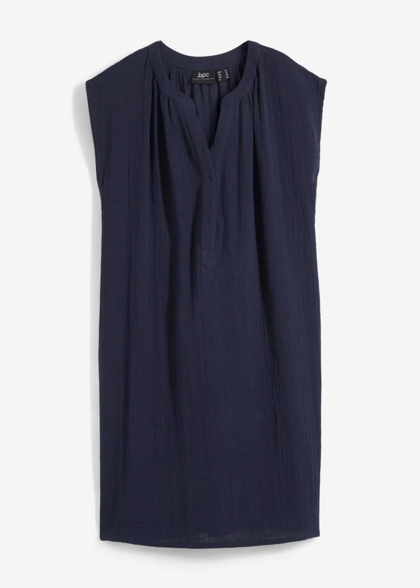 bonprix bonprix Vestido premamá/de lactancia 2 en 1 de muselina de algodón Azul marino