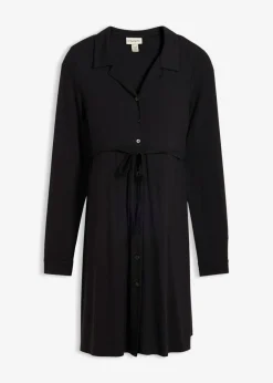 bonprix bonprix Vestido premamá/de lactancia 2 en 1 de punto de viscosa Negro Hot