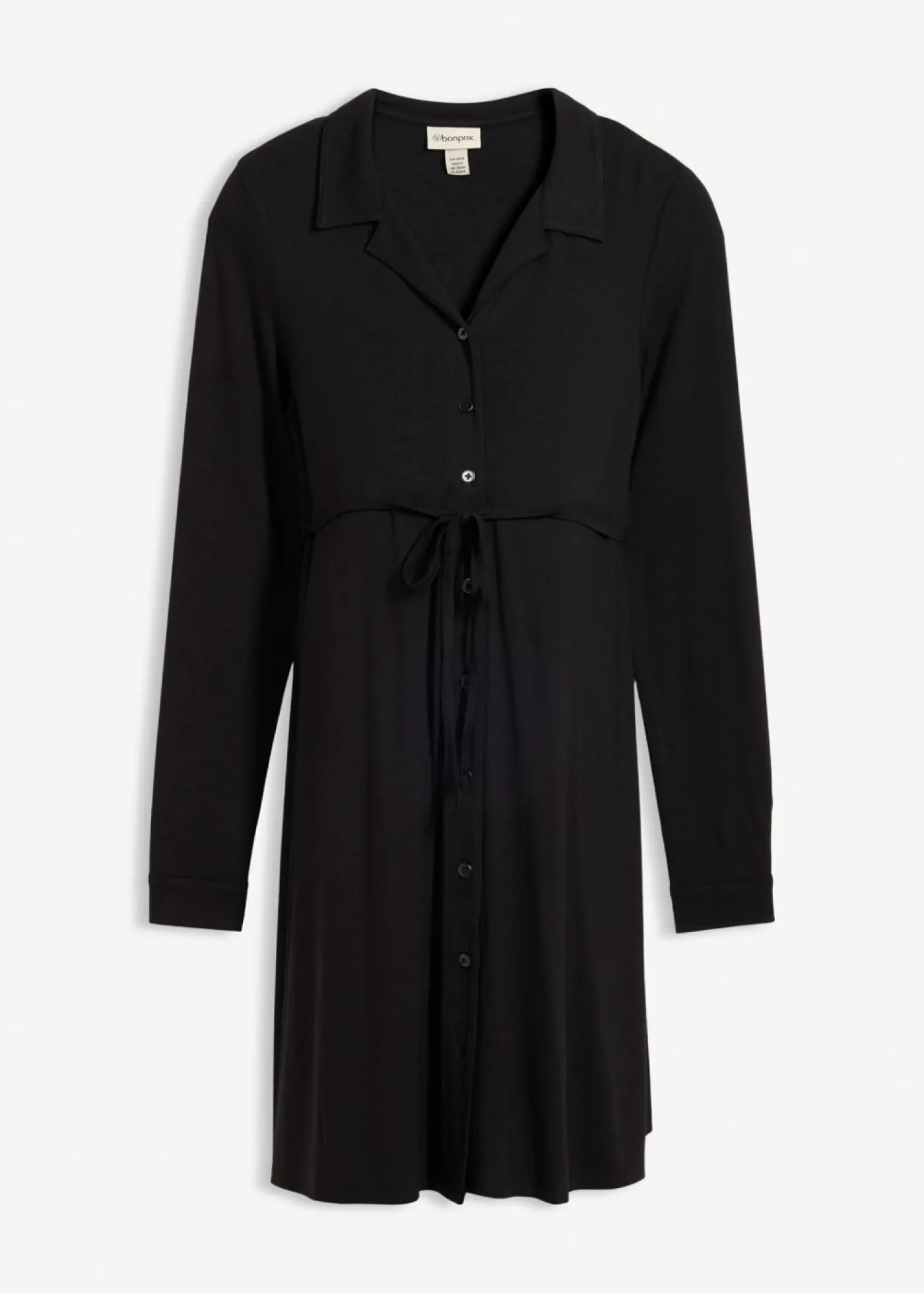 bonprix bonprix Vestido premamá/de lactancia 2 en 1 de punto de viscosa Negro Hot