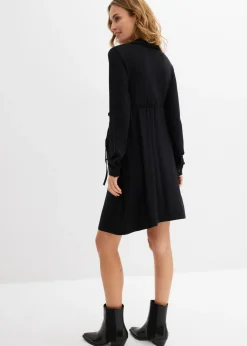 bonprix bonprix Vestido premamá/de lactancia 2 en 1 de punto de viscosa Negro Hot