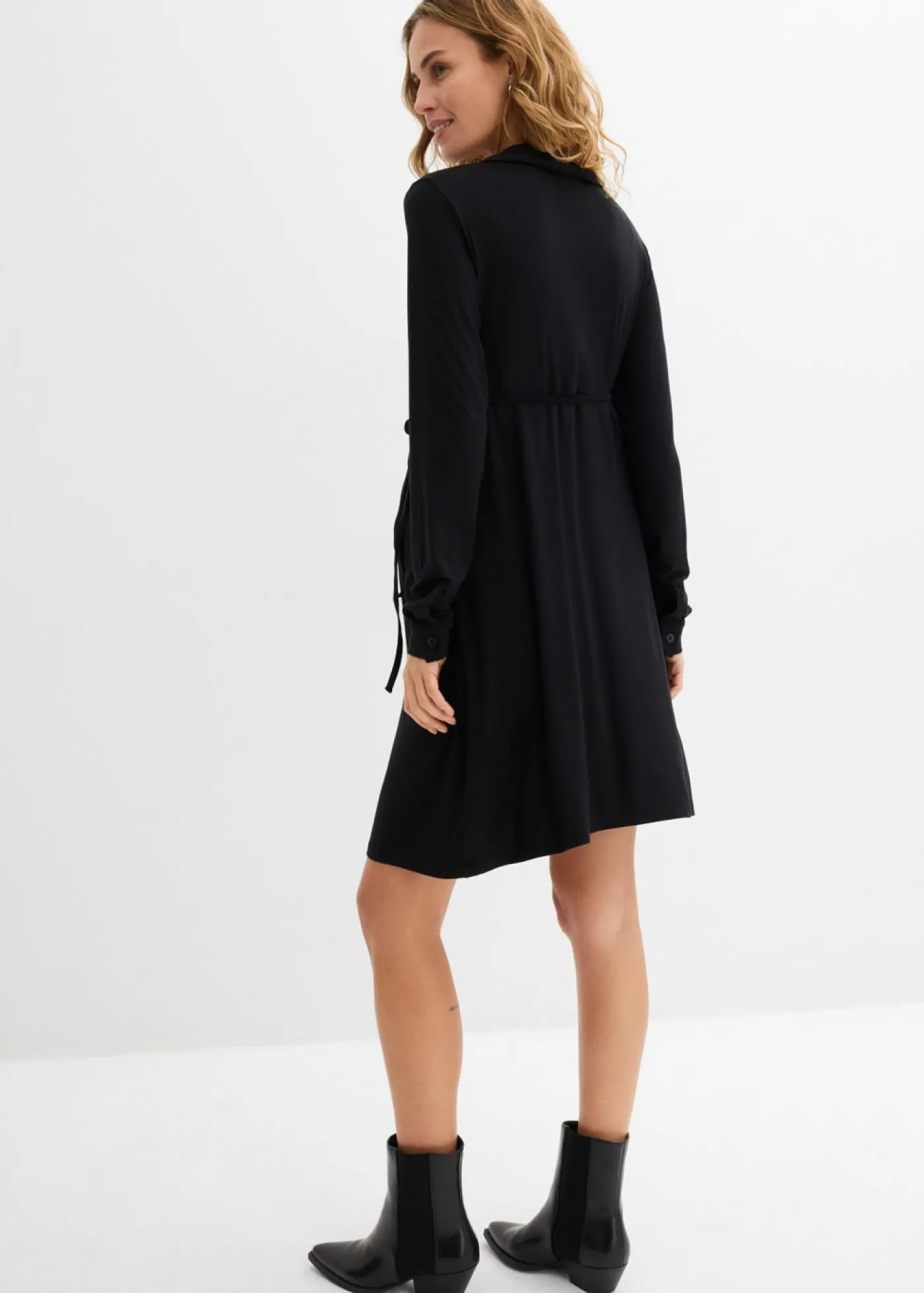 bonprix bonprix Vestido premamá/de lactancia 2 en 1 de punto de viscosa Negro Hot