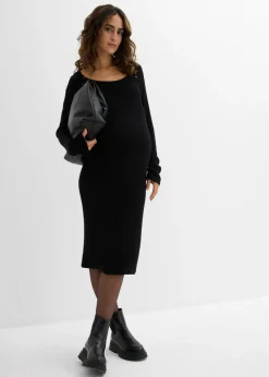 bonprix bonprix Vestido premamá/de lactancia de punto Negro Best