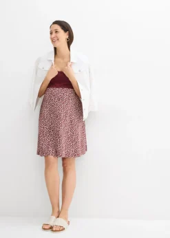 bonprix bonprix Vestido premamá/de lactancia 2 en 1 de algodón orgánico mora oscuro-blanco con flores Sale