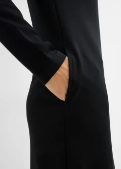bonprix bonprix Vestido Punto di Roma con cuello alto Negro Outlet