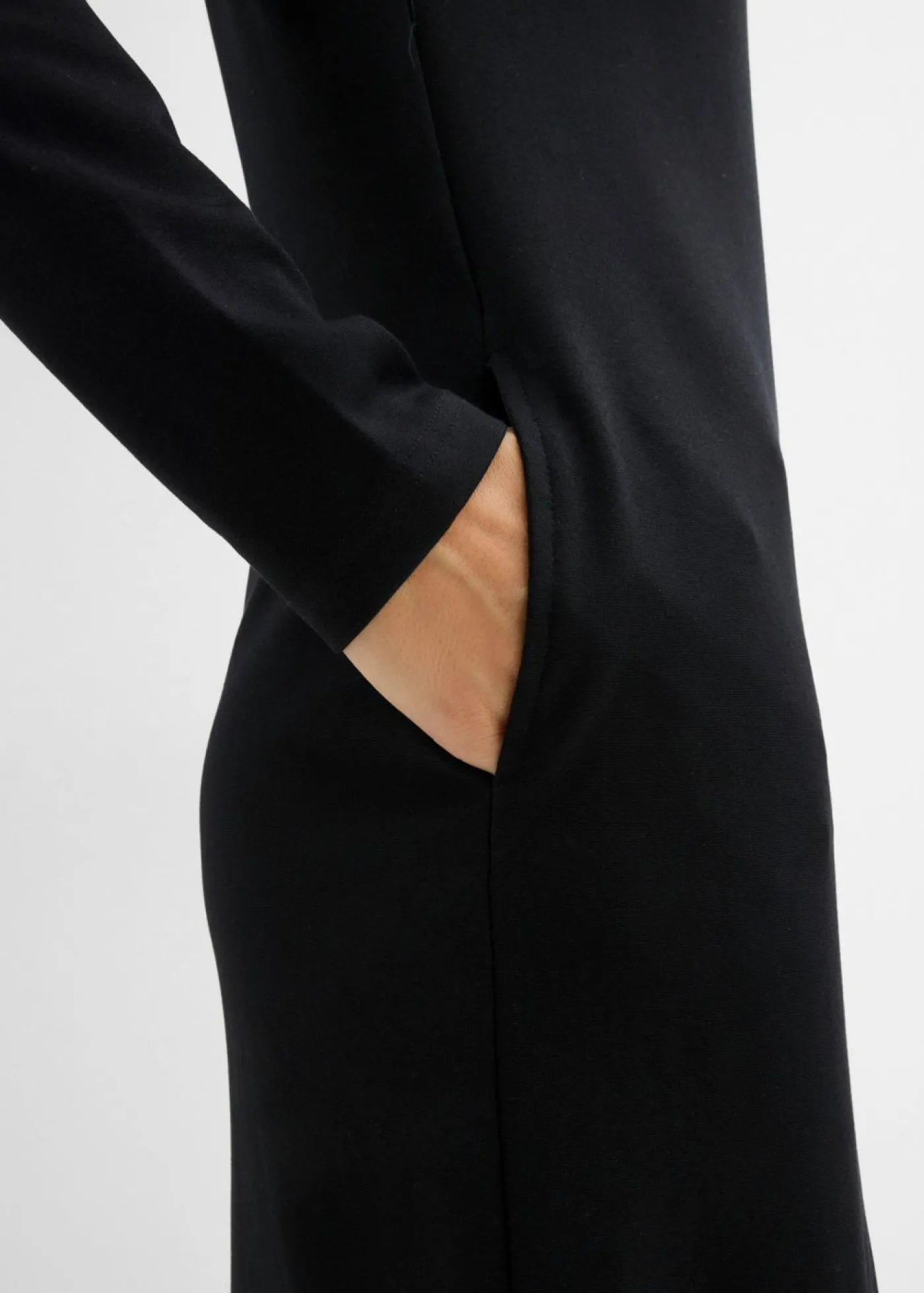 bonprix bonprix Vestido Punto di Roma con cuello alto Negro Outlet