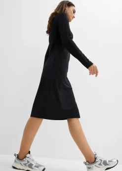bonprix bonprix Vestido Punto di Roma con cuello alto Negro Outlet
