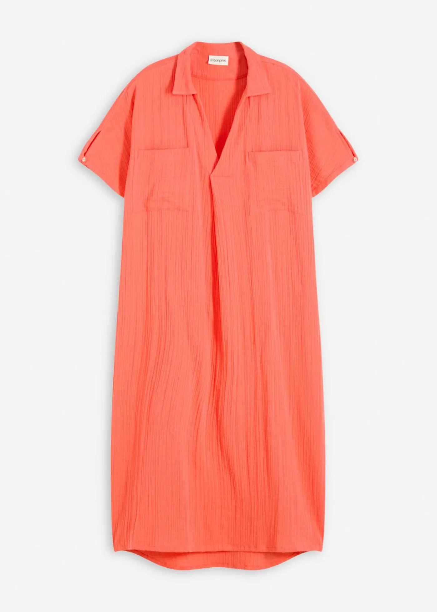 bonprix bonprix Vestido tipo caftán de muselina suave Salmón claro Best
