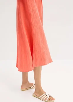 bonprix bonprix Vestido tipo caftán de muselina suave Salmón claro Best