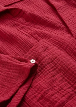 bonprix bonprix Vestido tipo caftán de muselina suave Cereza New