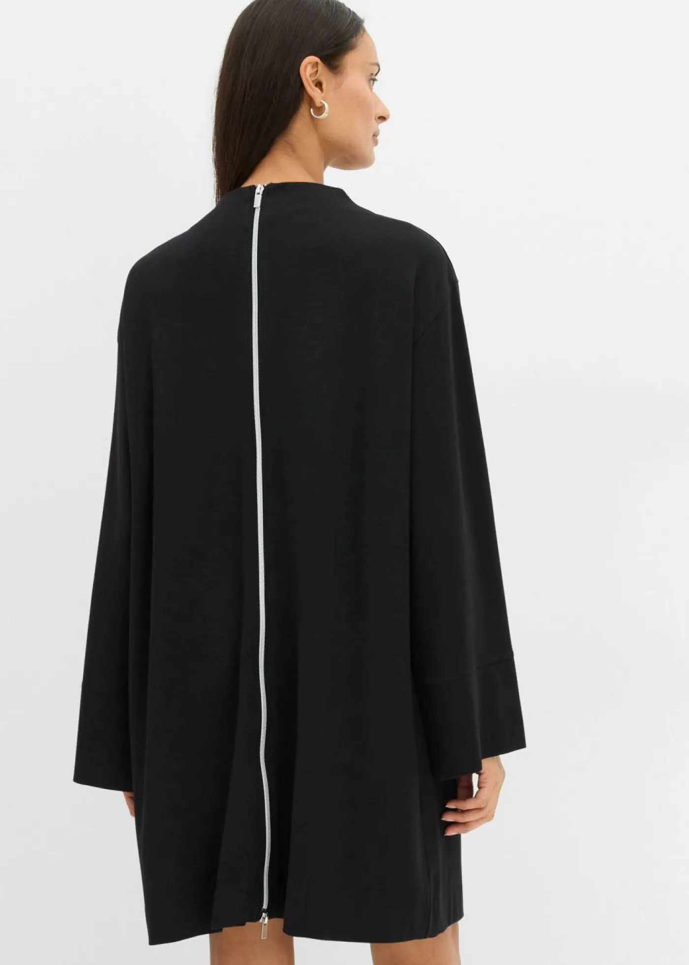 bonprix bonprix Vestido tipo chaqueta de tejido Punto di Roma Negro Hot