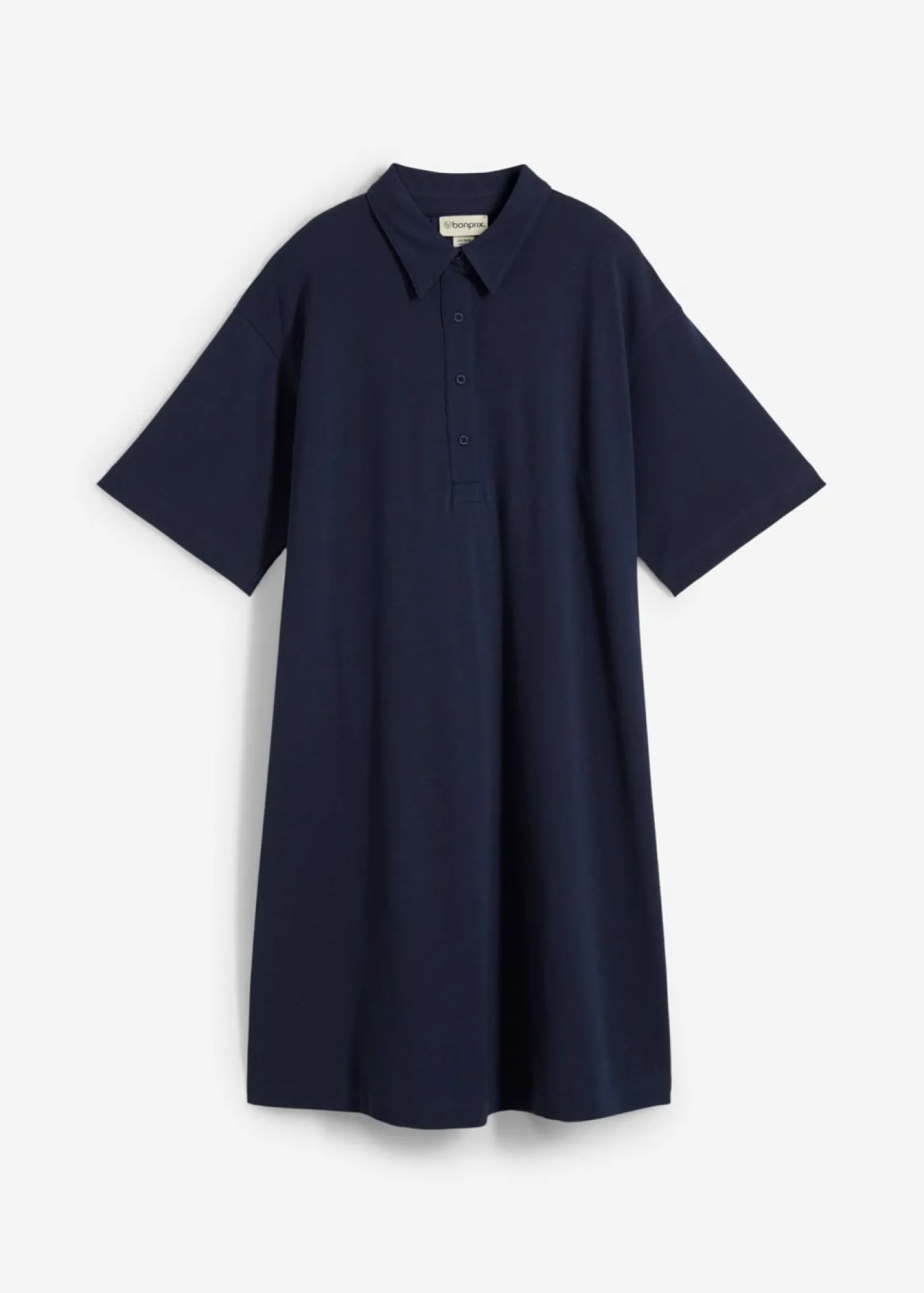 bonprix bonprix Vestido tipo polo de algodón puro Azul marino Hot