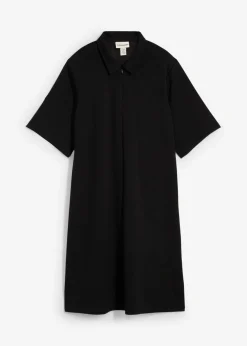 bonprix bonprix Vestido tipo polo de neopreno suave Negro Hot