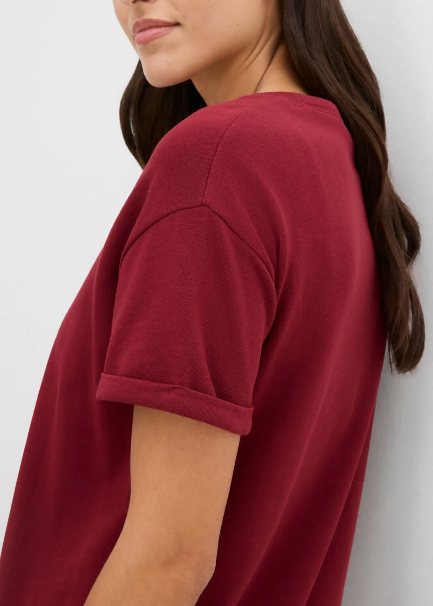 bonprix bonprix Vestido tipo sudadera Rojo rubí Clearance
