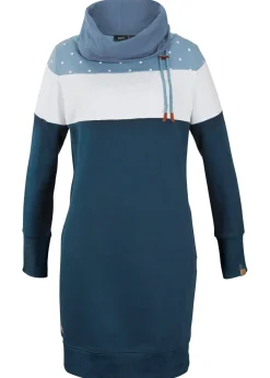 bonprix bonprix Vestido tipo sudadera azul marino topos