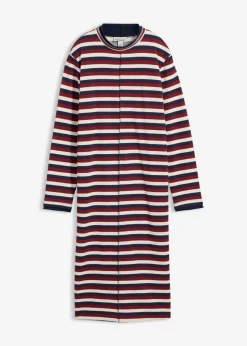 bonprix bonprix Vestido tipo sudadera Rojo rubí/blanco perla/azul marino con rayas Outlet
