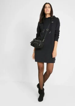 bonprix bonprix Vestido tipo sudadera con capucha Negro Best