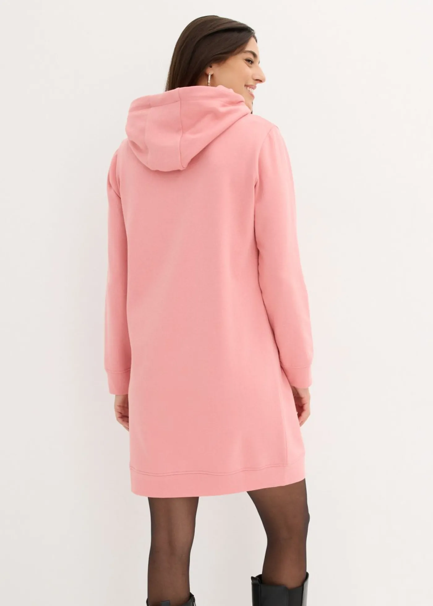 bonprix bonprix Vestido tipo sudadera con capucha Rosa ahumado