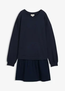 bonprix bonprix Vestido tipo sudadera con falda Azul marino Sale