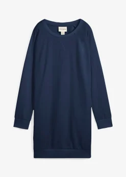 bonprix bonprix Vestido tipo sudadera de felpa suave Azul marino Outlet