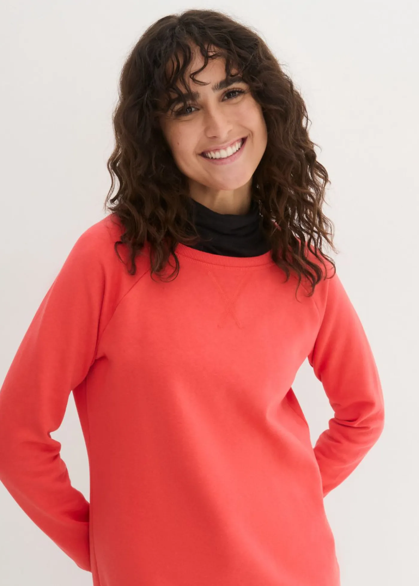 bonprix bonprix Vestido tipo sudadera de felpa suave salmón Outlet
