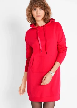 bonprix bonprix Vestido tipo sudadera de algodón puro fresa Sale