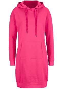 bonprix bonprix Vestido tipo sudadera de algodón puro Rosa oscuro Discount