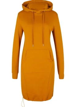 bonprix bonprix Vestido tipo sudadera de mezcla de algodón marrón canela Sale