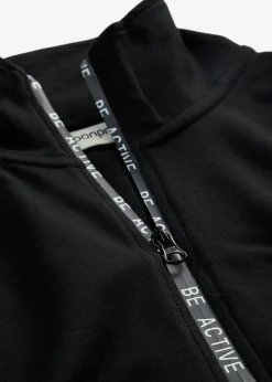 bonprix bonprix Vestido tipo sudadera suave Negro estampado Outlet