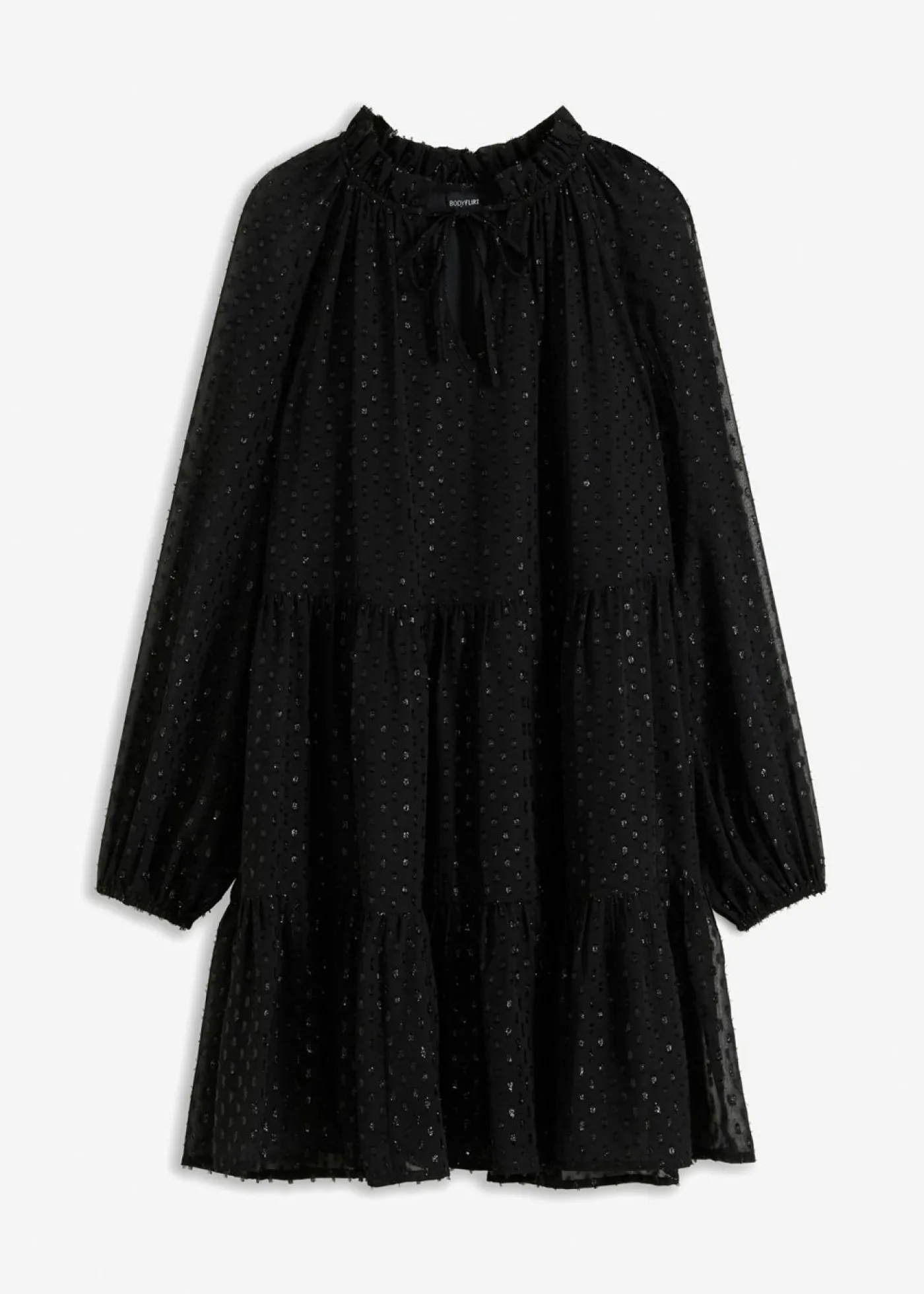bonprix bonprix Vestido tipo túnica con efecto brillante Negro Outlet