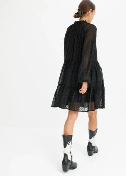 bonprix bonprix Vestido tipo túnica con efecto brillante Negro Outlet