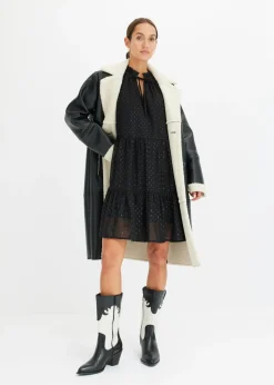 bonprix bonprix Vestido tipo túnica con efecto brillante Negro Outlet