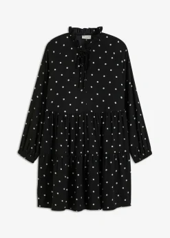 bonprix bonprix Vestido tipo túnica con lazo negro - blanco topos Outlet