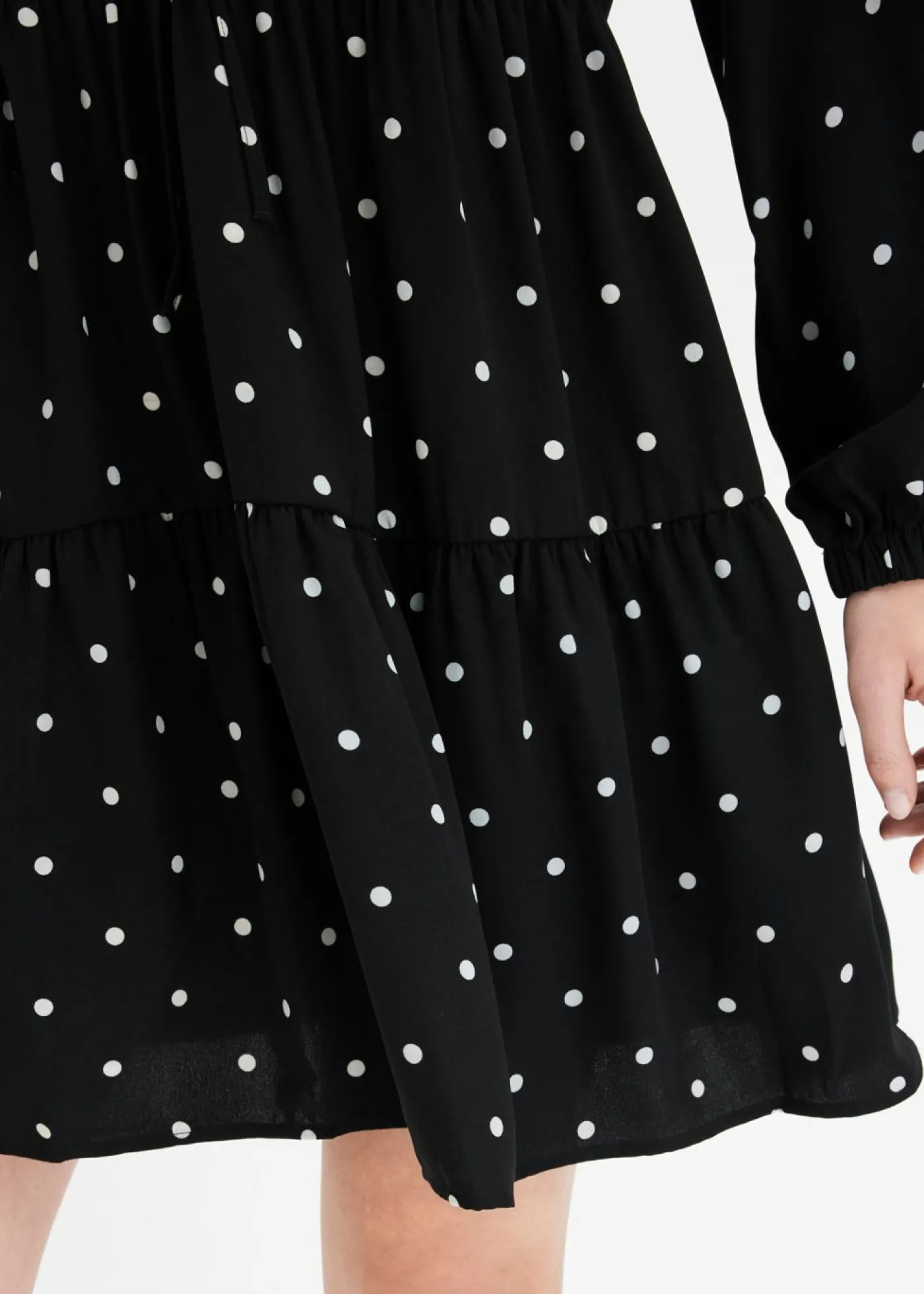 bonprix bonprix Vestido tipo túnica con lazo negro - blanco topos Outlet