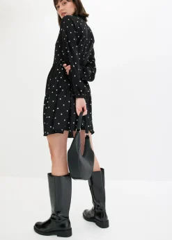 bonprix bonprix Vestido tipo túnica con lazo negro - blanco topos Outlet